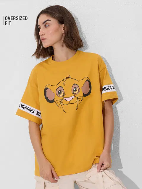 The Lion King Super Simba Women Oversized T-Shirts