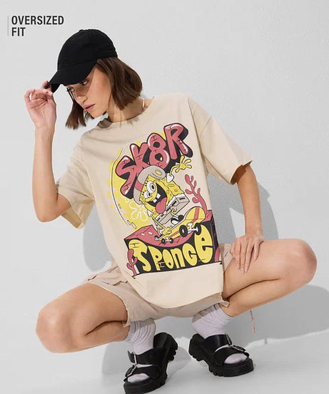 SpongeBob SK8R Women Oversized T-Shirts