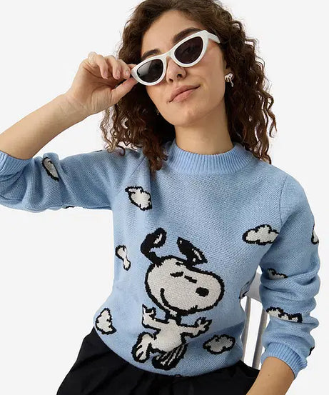 Snoopy Knitted Sweater Women Knitted Sweaters