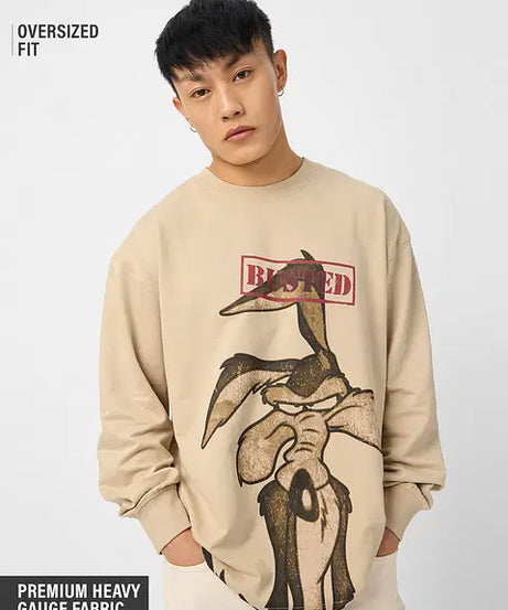 Looney Tunes Busted Oversized Full Sleeve T-Shirts