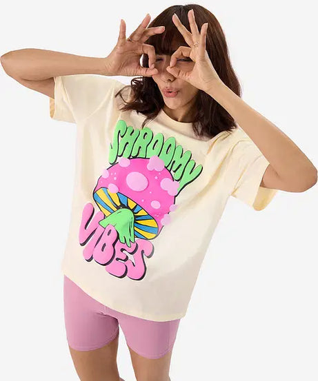 Shroomy Vibes Women Oversized T-Shirts