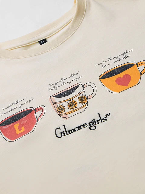 Gilmore Girls  Coffee Cups Women Oversized T-Shirts