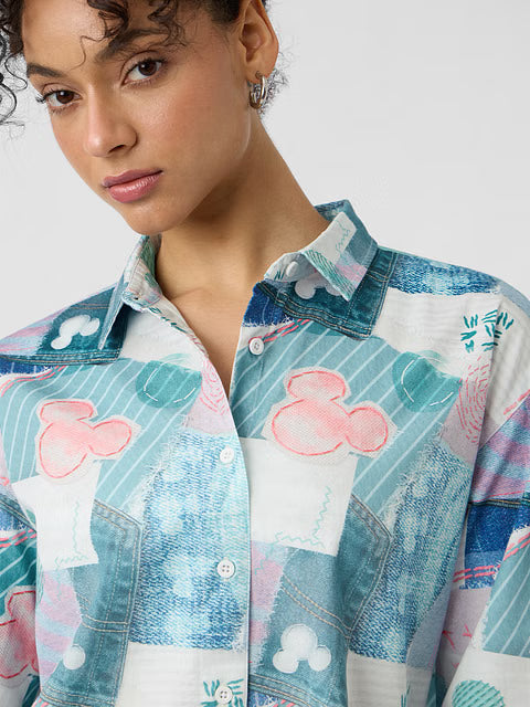 Mickey Mouse Toodles Women Boyfriend Shirts