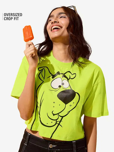 Huh Women Oversized Cropped T-Shirts
