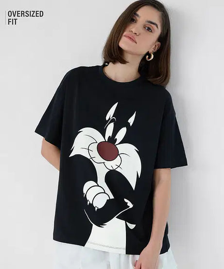 Looney Tunes Sylvester Women Oversized T-Shirts