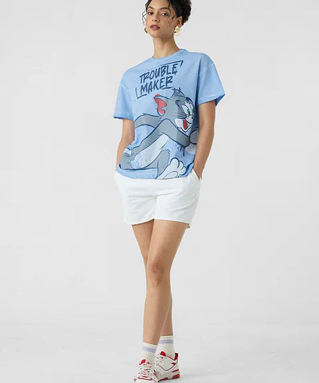 Tom & Jerry Troublemaker Women Oversized T-Shirts