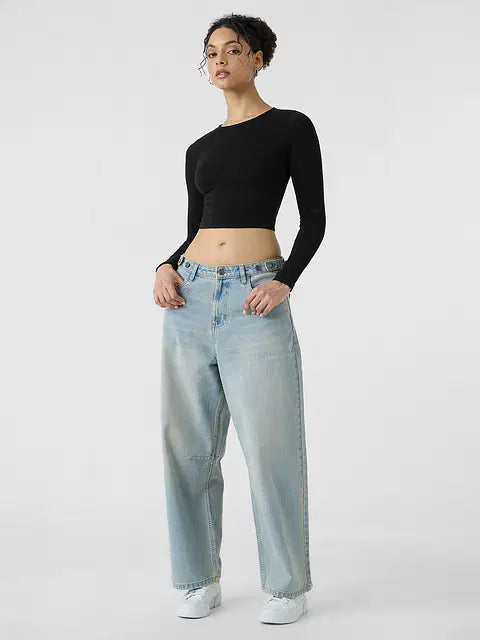 Solids Hot Pink (Cropped Fit) Women Cropped Tops