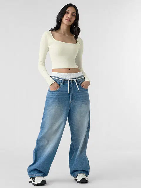 Ribbed Top Rich Black Women Cropped Tops