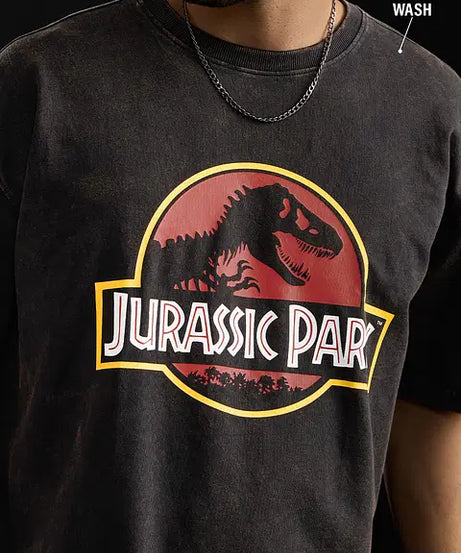 Jurassic Park Logo (Vintage Wash) Oversized T-Shirts