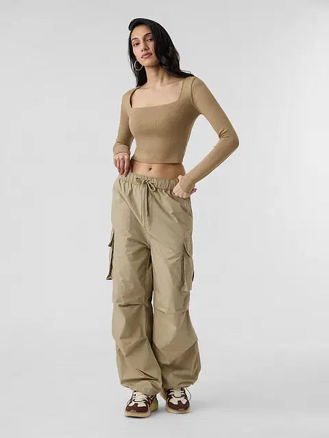 Ribbed Top Rich Black Women Cropped Tops