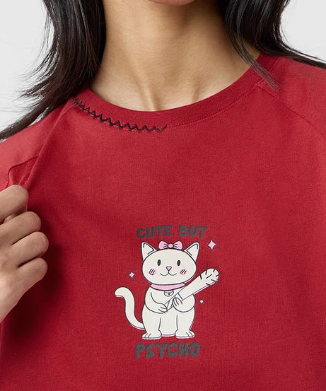 Cute But Psycho Women Relaxed Fit T-Shirts