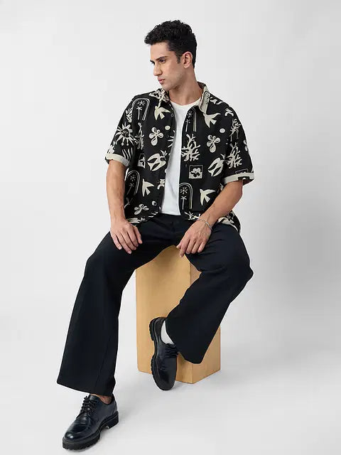 Monochrome Mirage Oversized Shirts