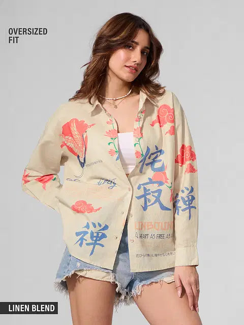 Unbound Cotton Linen Women Boyfriend Shirts