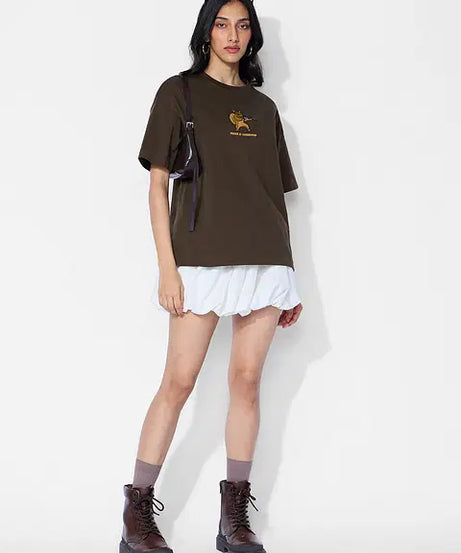 Peace Is Overrated (Embroidered) Women Oversized T-Shirts