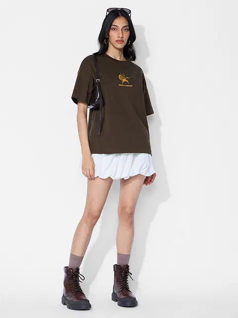 Peace Is Overrated (Embroidered) Women Oversized T-Shirts