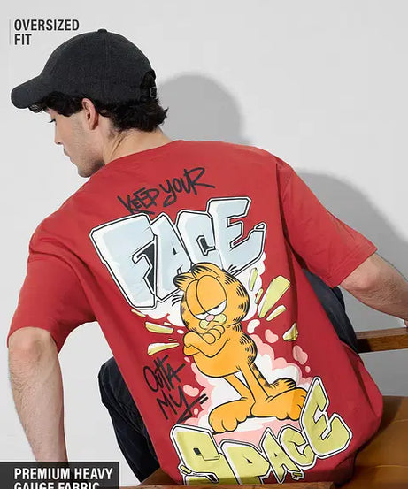 Garfield Face Outta My Space Oversized T-Shirts