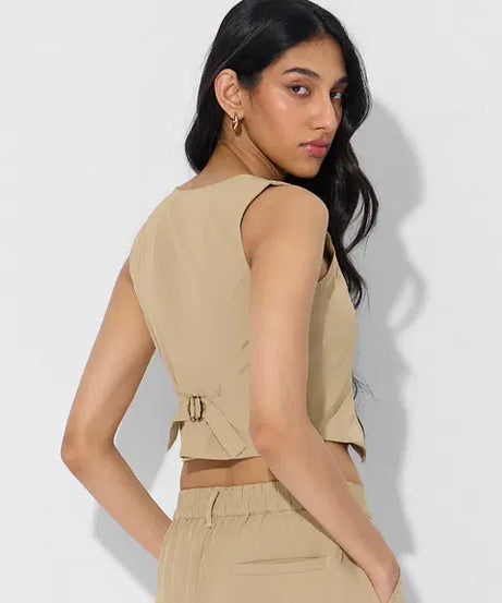 Cotton Linen Vest Women Cropped Tops