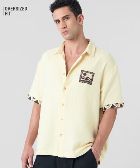 Textured Scenic Oversized Shirts