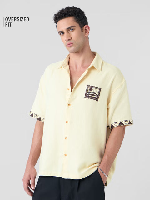 Textured Scenic Oversized Shirts