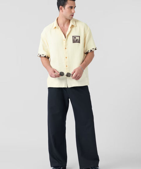 Textured Scenic Oversized Shirts