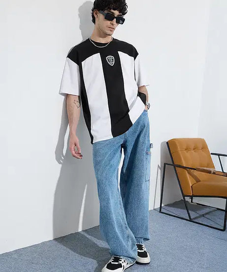 Colourblock Carbon Oversized T-Shirts
