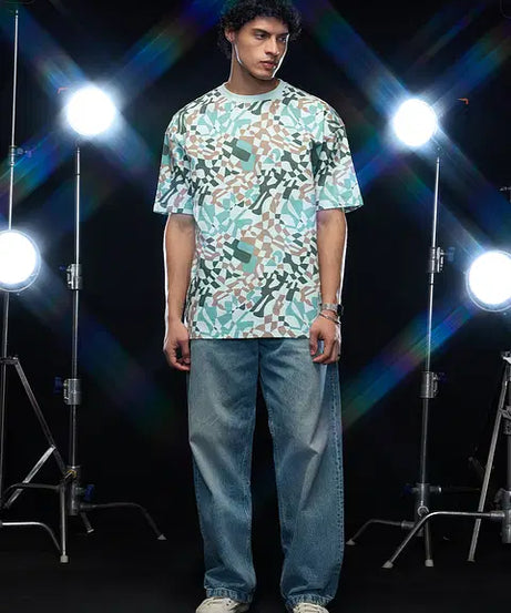 Blue Ripples Oversized T-Shirts