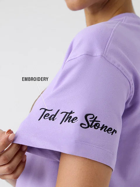 Ted The Stoner Lilac Women Oversized T-Shirts
