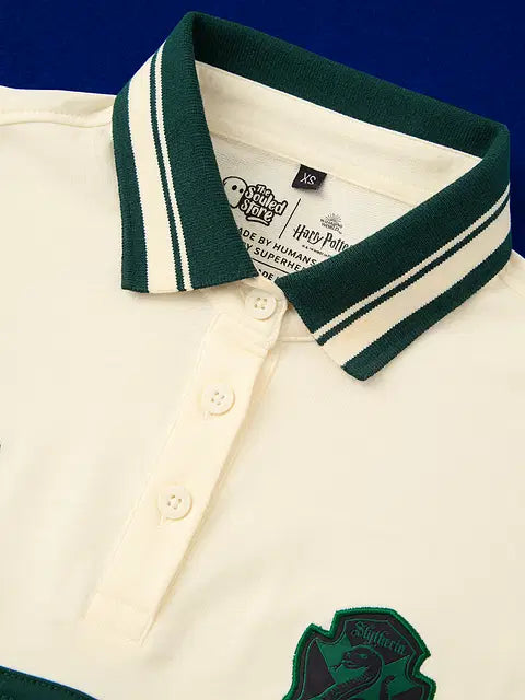 Harry Potter Slytherin Prefect Women Cropped Rugby Polos