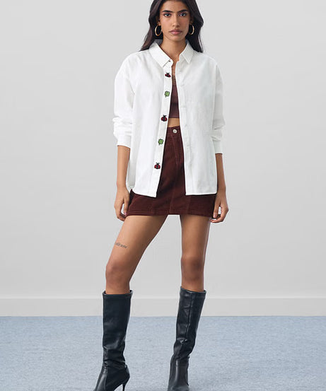 Lady Luck Cotton Linen Women Boyfriend Shirts