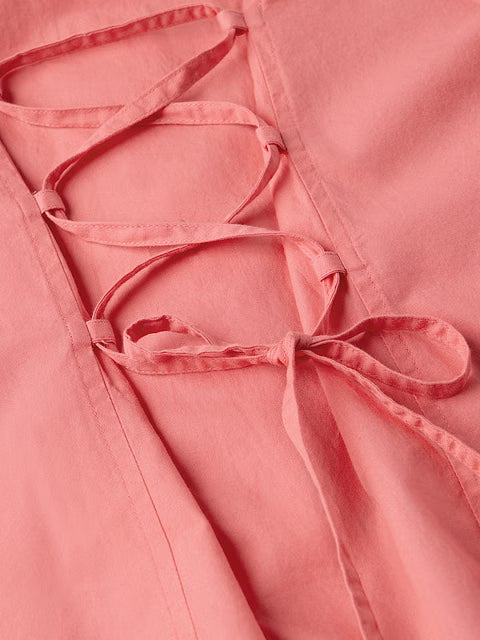 Back Tie-Up Coral Women Shirts