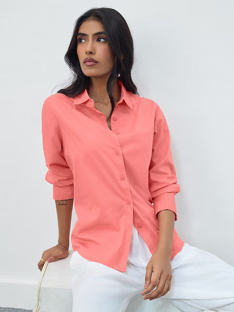 Back Tie-Up Coral Women Shirts