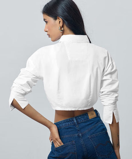 Cropped Ivory Women Cropped Shirts