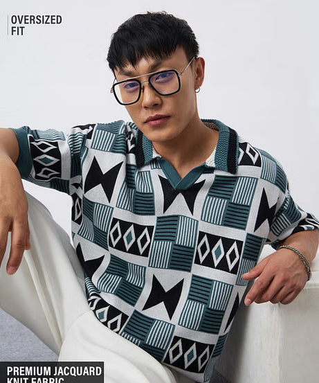 Jacquard Kaleido Oversized Polos
