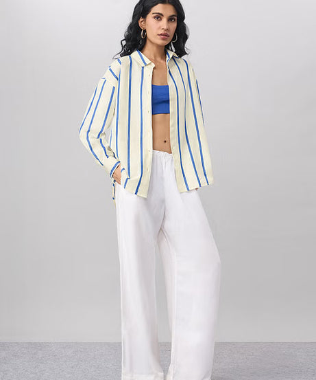 Stripe Sailor Women Boyfriend Shirts
