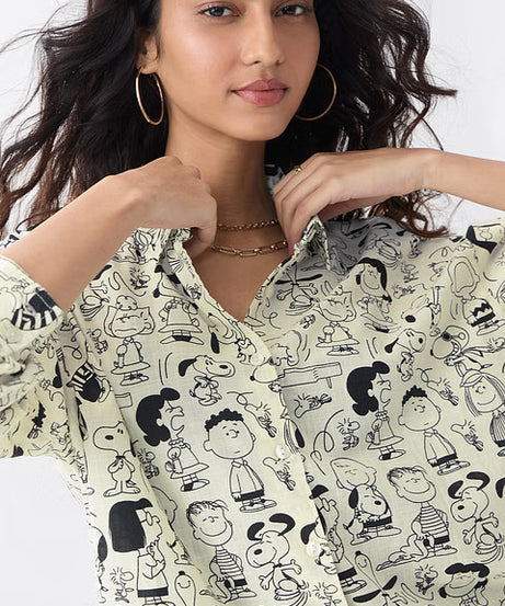 Peanuts Characters Women Boyfriend Shirts
