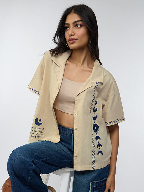 Cotton Linen Believe Women Boyfriend Shirts