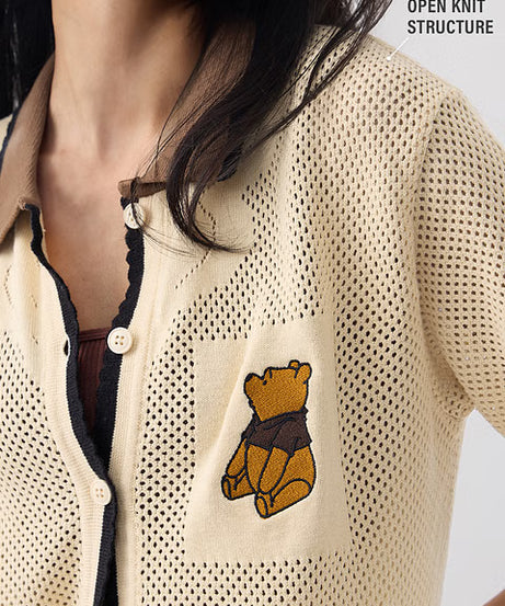 Open knit shirt Happy Pooh Women Shirts