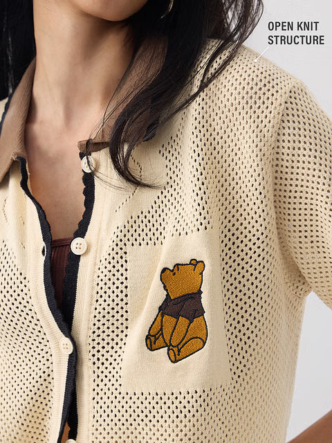 Open knit shirt Happy Pooh Women Shirts