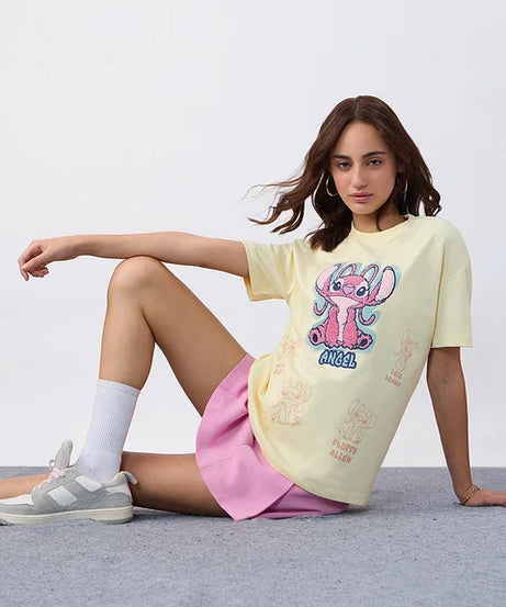 Lilo & Stitch Less Drama Women Oversized T-Shirts