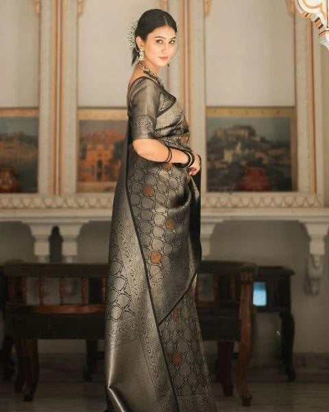 Banarasi Soft Silk Wedding Party Wear Saree,Ethnic Classic Sari With Blouse