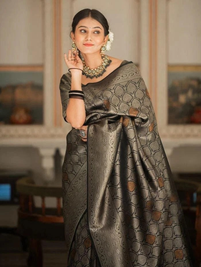 Banarasi Soft Silk Wedding Party Wear Saree,Ethnic Classic Sari With Blouse