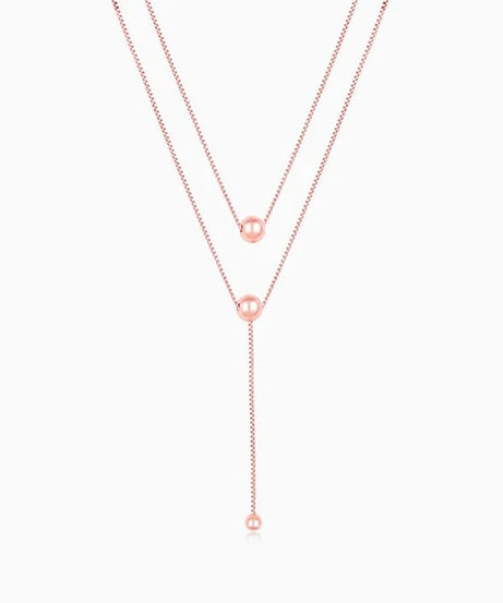 Rose Gold Terrific Trio Necklace