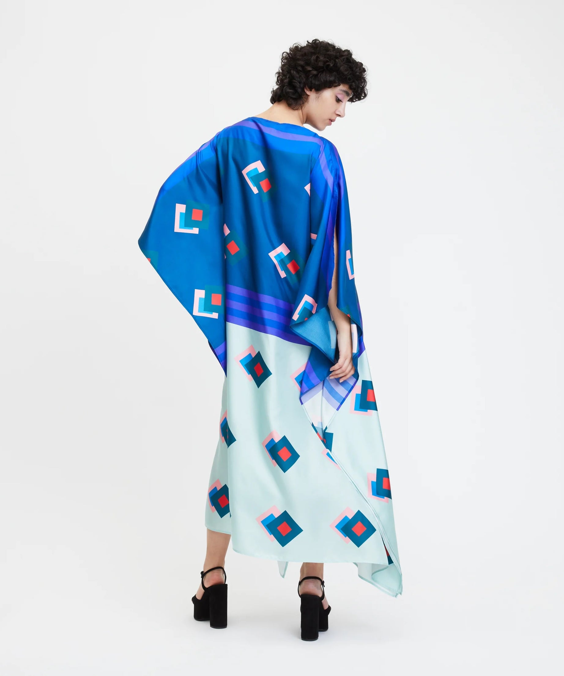 Soft Satin Silk Kaftan, Luxurious and Lightweight Women's Caftan