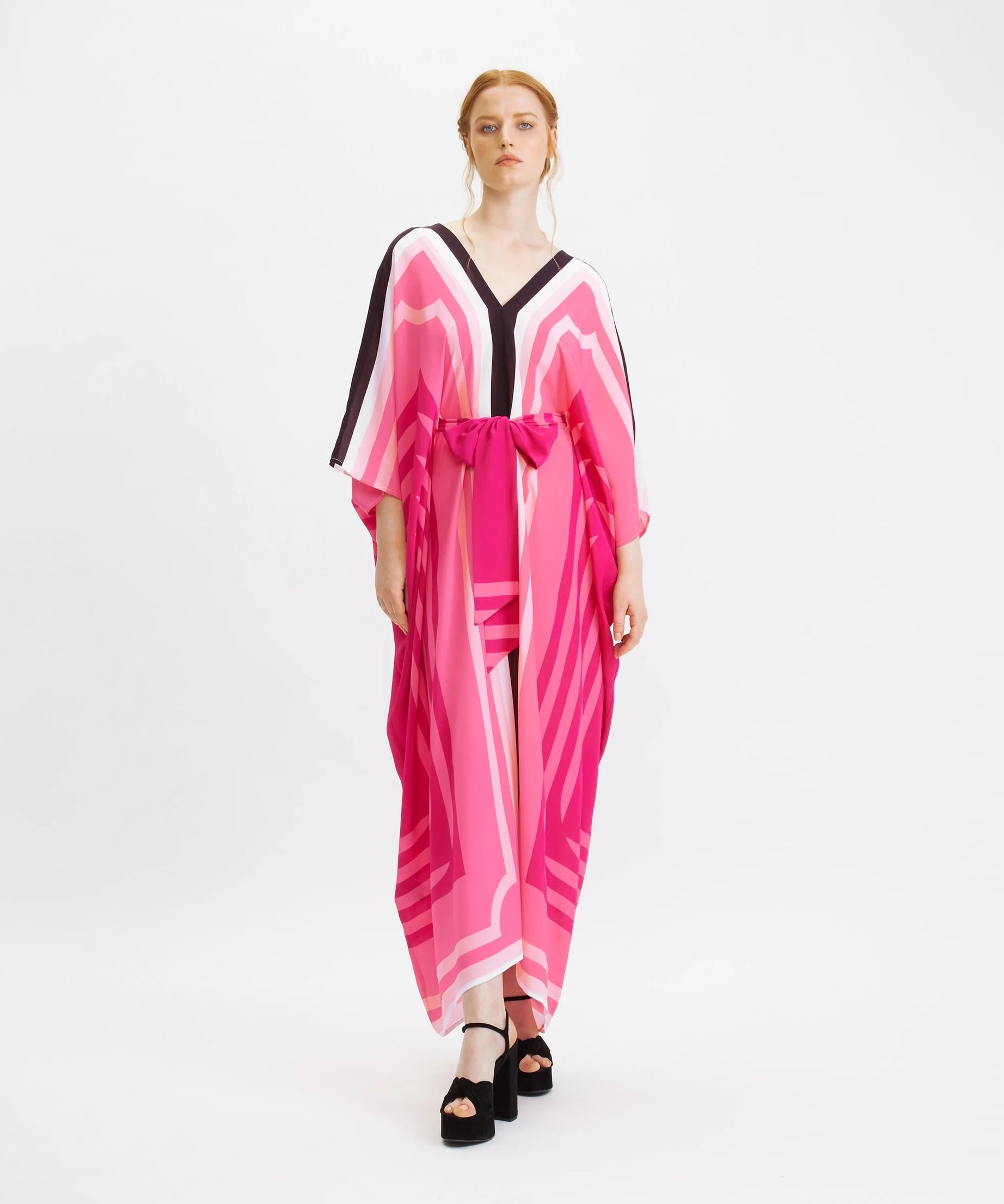 Women's Silk Crepe Kaftan Flowy and Comfortable Evening Wear Caftan