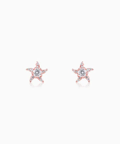 Rose Gold Starfish Earrings