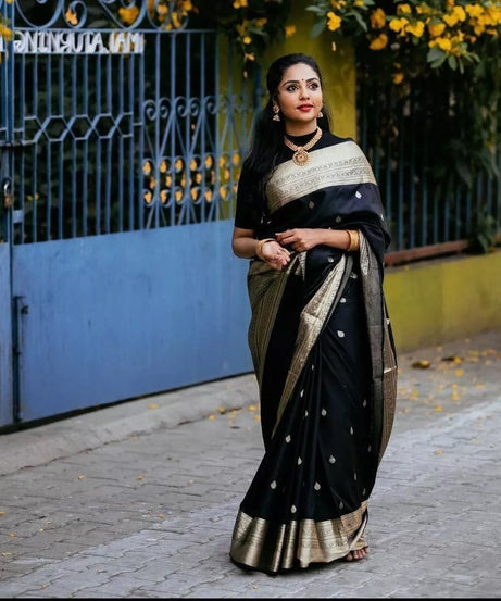 Soft Lichi Silk Saree, Women's Wedding Sari & Blouse