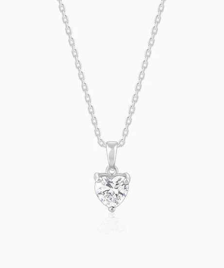 Anushka Sharma Silver Solitaire Heart Pendant with Link Chain