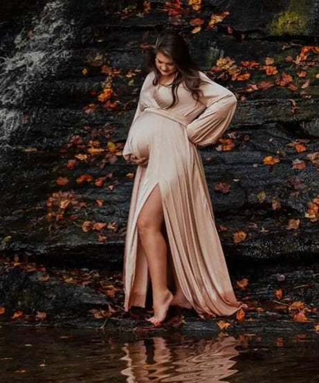 Blush Beige Pregnancy Dress Maternity Dress For Baby Shower
