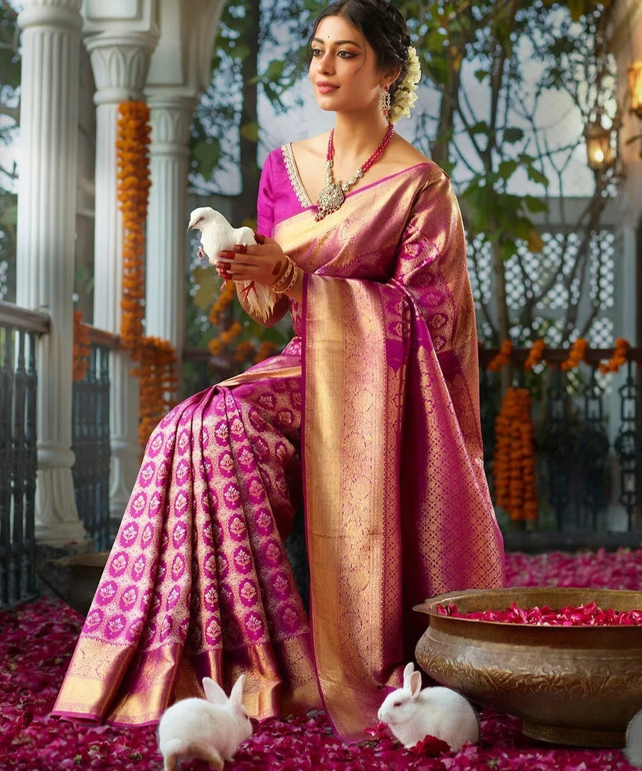 Wedding Wear Designer Banarasi Soft Silk Saree,Indian Party Sari & Blouse