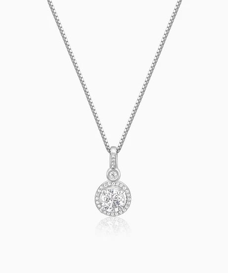 Silver Drizzle Drop Pendant with Box Chain